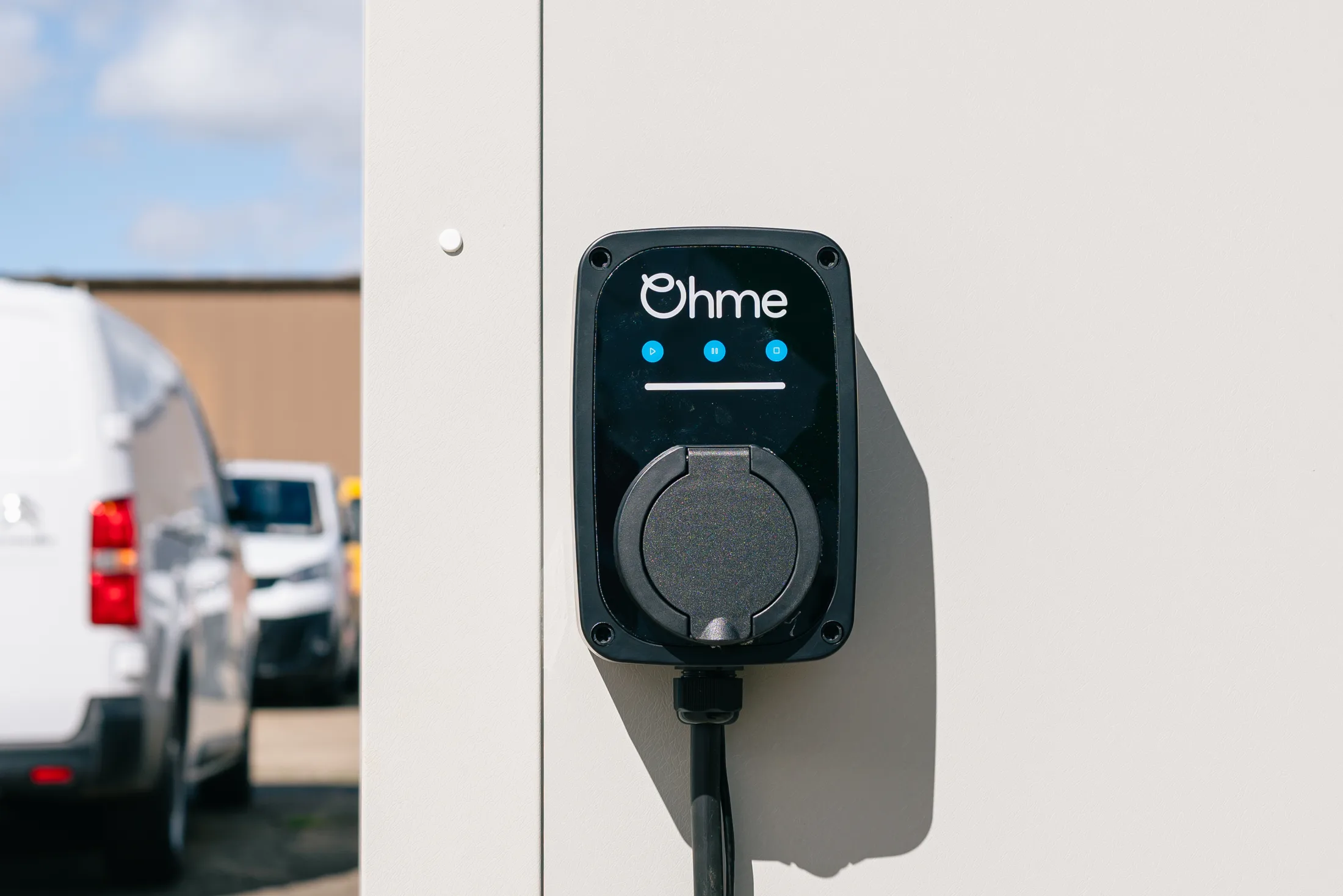 An Ohme charger fitted by Plug In Stations